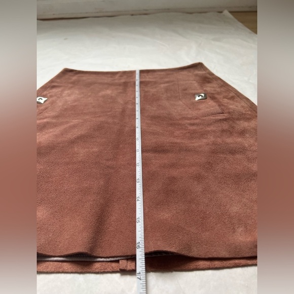 Reiss Pippa Dusty Pink Real Suede Mini Skirt US 2 UK 6 - Picture 4 of 7